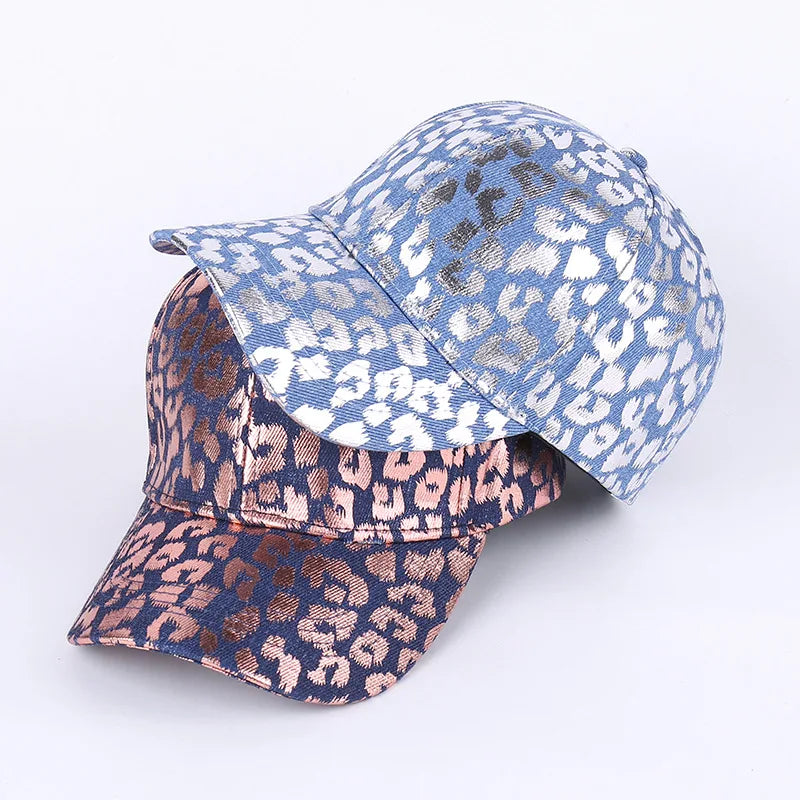 Leopard Print Plain Color Baseball Cap Breathable Sunshade Warm Couple Hat