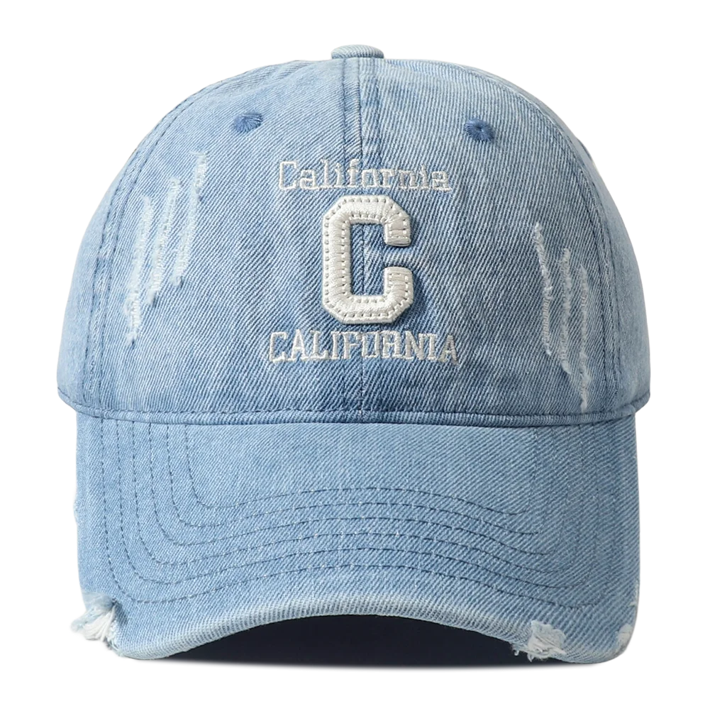 New Letter C Embroidered Washed Denim Baseball Cap
