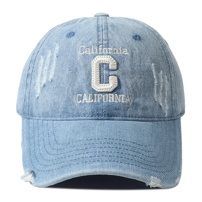 New Letter C Embroidered Washed Denim Baseball Cap