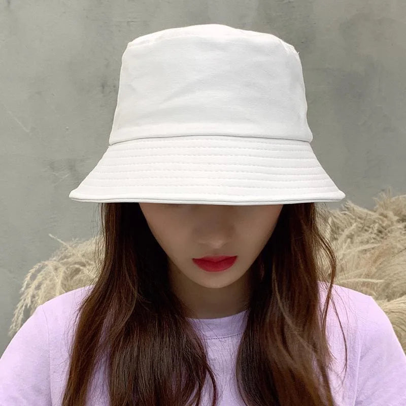 Fashion Bucket Hats Solid Panama Sunscreen Fisherman Cap Outdoor Beach Sun Cap Hat For Women Men