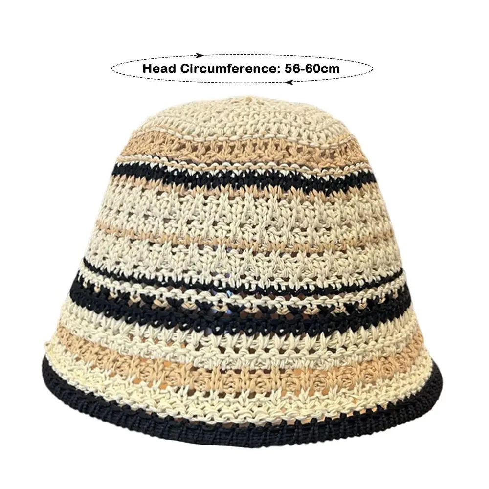 Fashion Striped Knitted Hollow Fisherman Hat