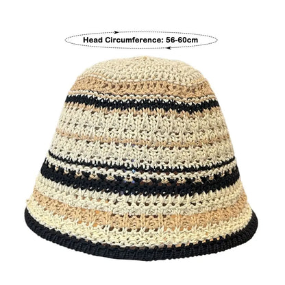 Fashion Striped Knitted Hollow Fisherman Hat