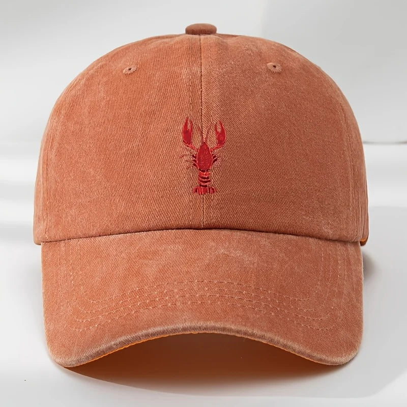 1pc Unisex Leisure Fun Lobster Embroidered Baseball Caps