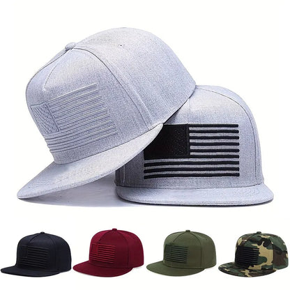 American Flag Embroidery Hip Hop Hats Outdoor Adjustable Casual Baseball Caps Sunscreen Hat
