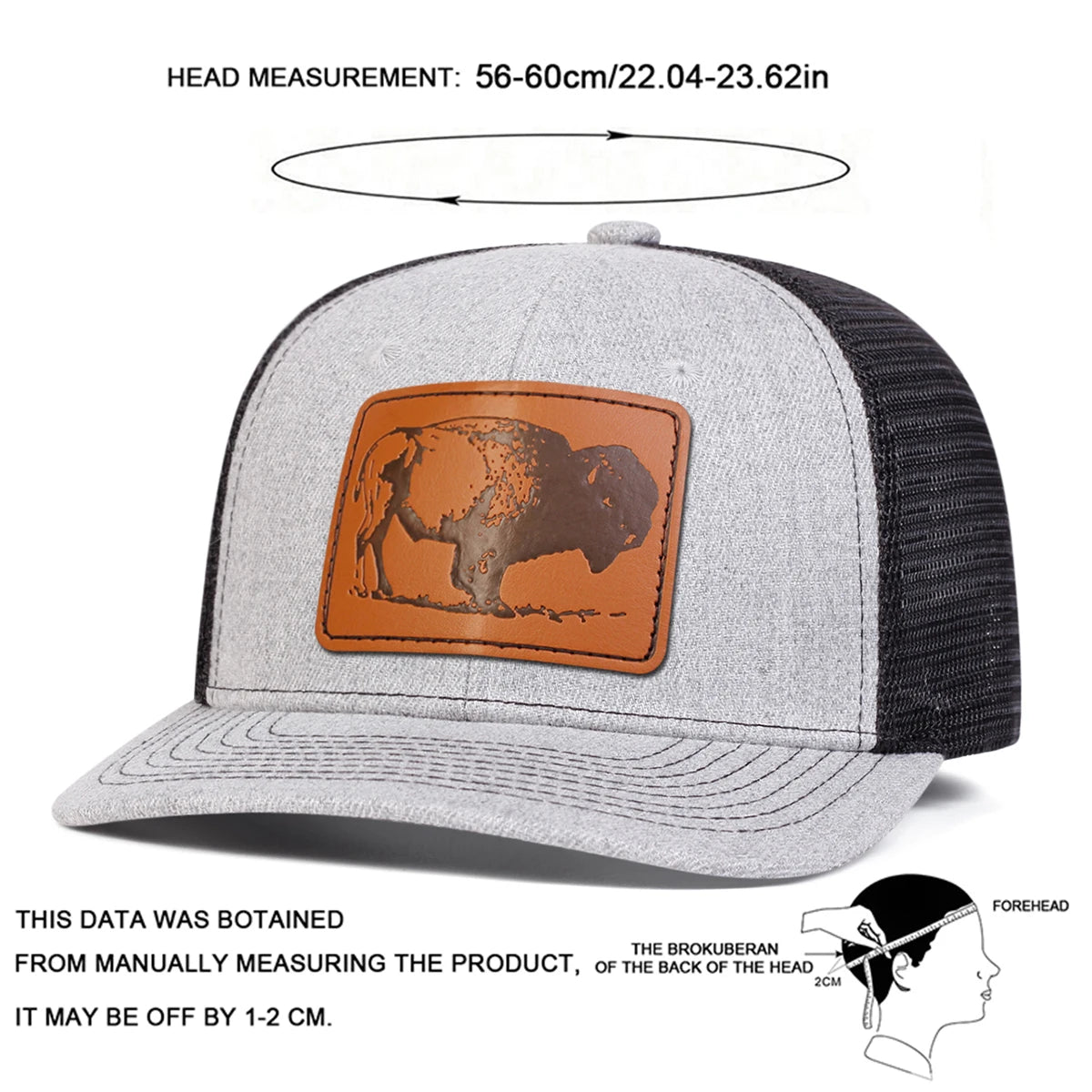 Unisex Yak Leather Label Baseball Net Caps Spring and Summer