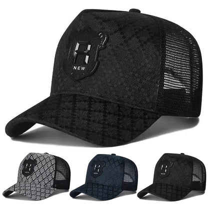 Unisex R Letter Embroidery Baseball Net Caps Spring Summer