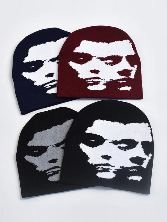 Men Women Fashion Pullover Cap Y2k Goth Warm Beanie Hats