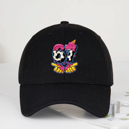 Cartoon Drip Number 67 Soccer Print Baseball Cap