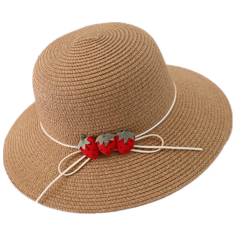 Parent-Child Summer Sun Protection Women Big Brim Straw Hat Girls