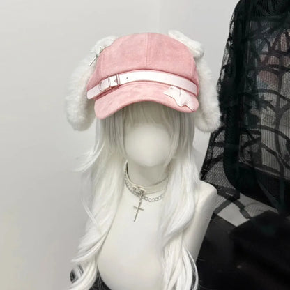 Japanese Style Sweet Style Women's Berets Dog Eared Winter
