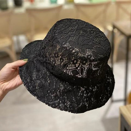 Ladies Summer Hollow Breathable Bucket Hat Mesh Basin Hats