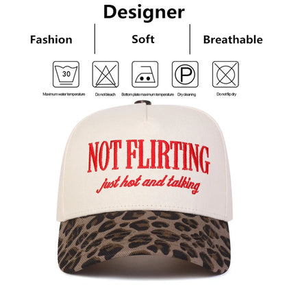 Unisex Not Flirting Letter Embroidery Baseball Caps Spring Autumn