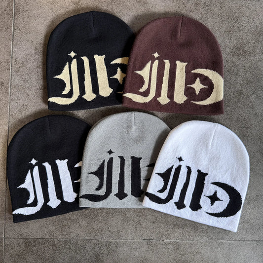 Fashion Jacquard Skull Cap Trendy Letter Knit Beanies Unisex Warm Hat