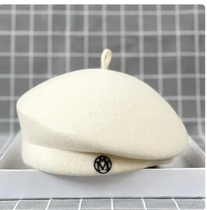 Classic Ladies Beret Hat Fancy Wool Felt Hat Warmer Winter Hat Cap