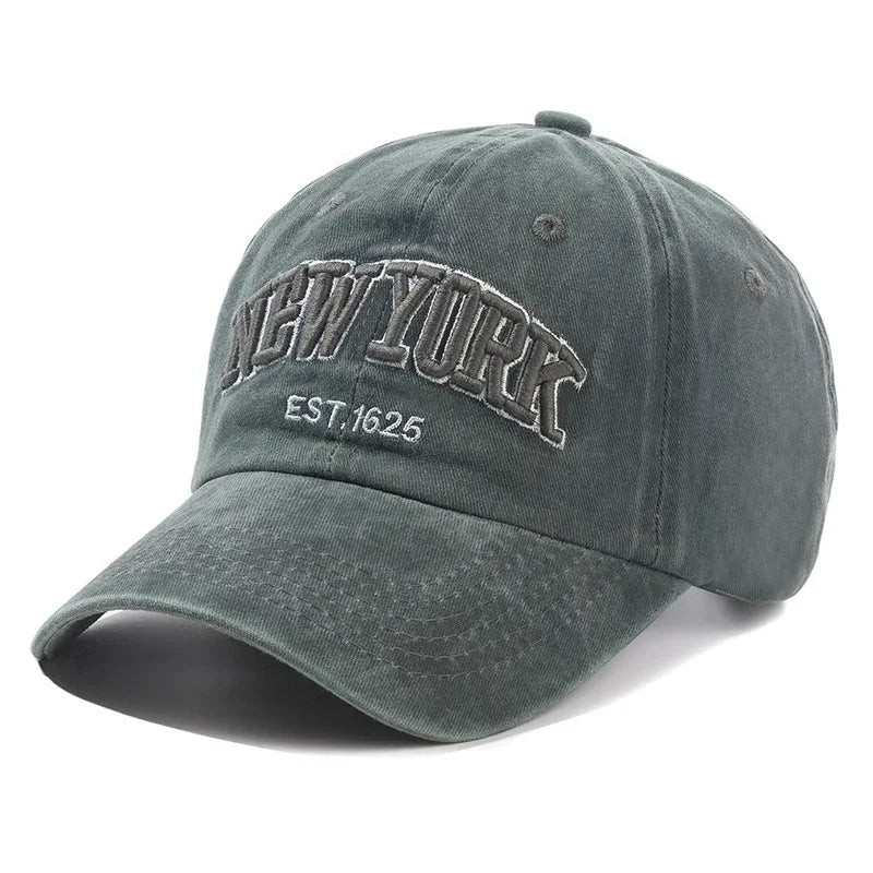 New York Washed Cotton Cap For Men Women