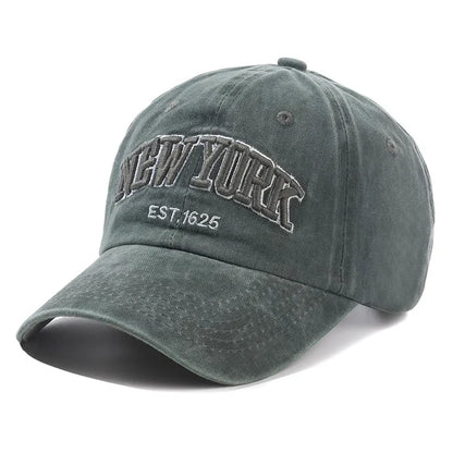 New York Washed Cotton Cap For Men Women