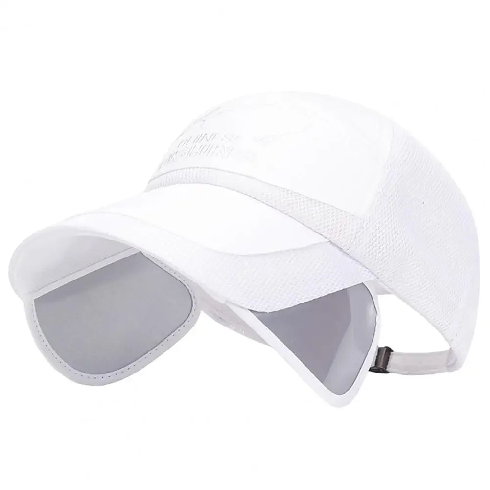 Adjustable Sun Visor Hat Retractable Brim Fishing Cap Quick-Drying Breathable Mesh