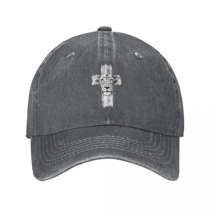 Jesus Cross Lion Baseball Cap Women Summer Snapback Sun Hat Casquette