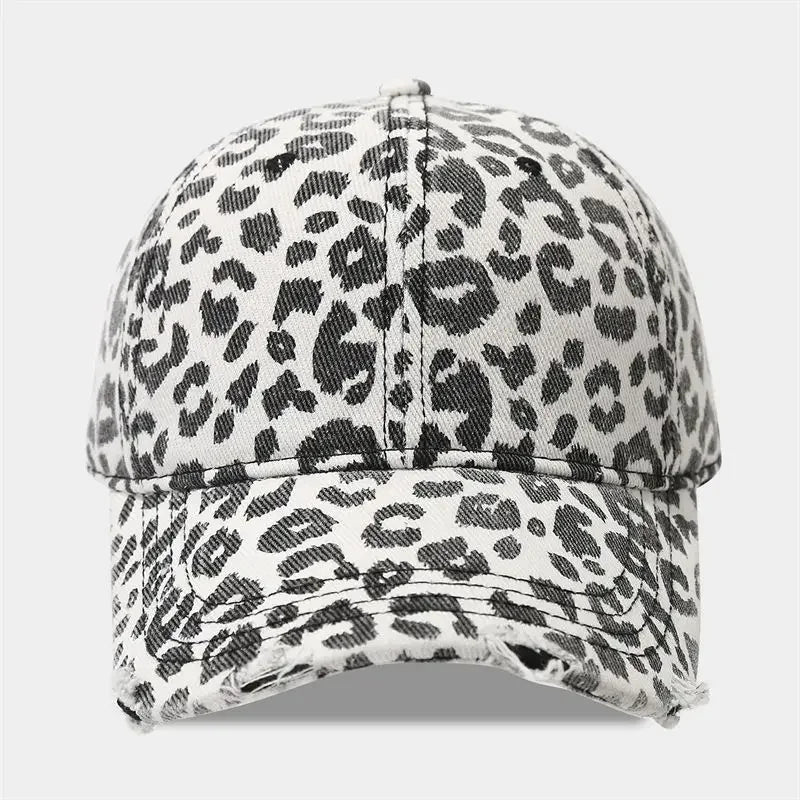 Spring Polyester Leopard Print Casquette Baseball Cap