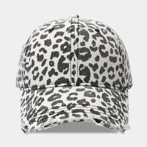 Spring Polyester Leopard Print Casquette Baseball Cap
