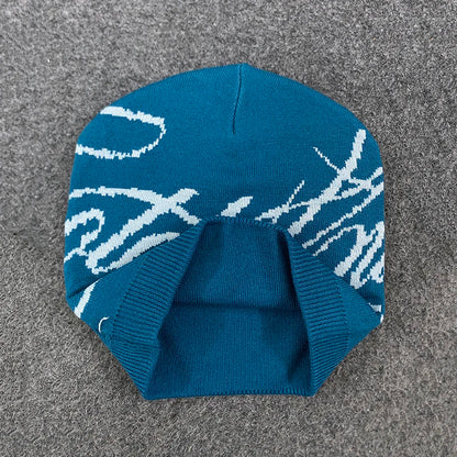 Warm Jacquard Letter Knitted Woolen Hat For Men And Women Autumn Winter