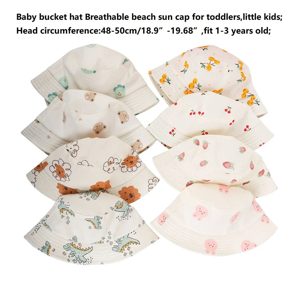 Children Bucket Hats Summer Autumn Cotton Yarn Breathable Baby Hat