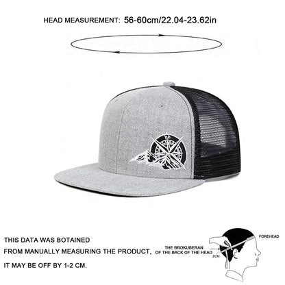 Unisex Compass Mountain Embroidery Baseball Net Hats Spring Summer