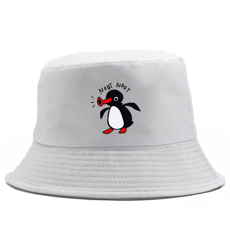 Summer Penguin Bucket Hat Reversible Bob Men Women Cotton