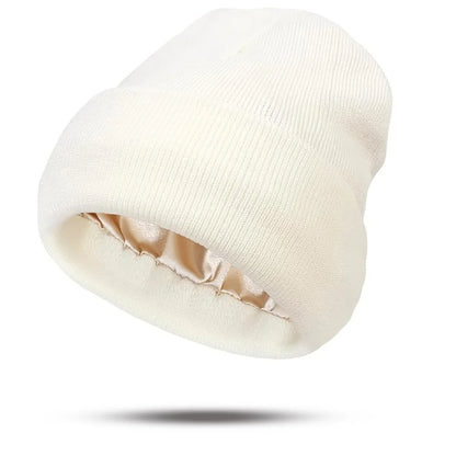 Winter Knit Beanies Satin Lined Winter Beanie For Women