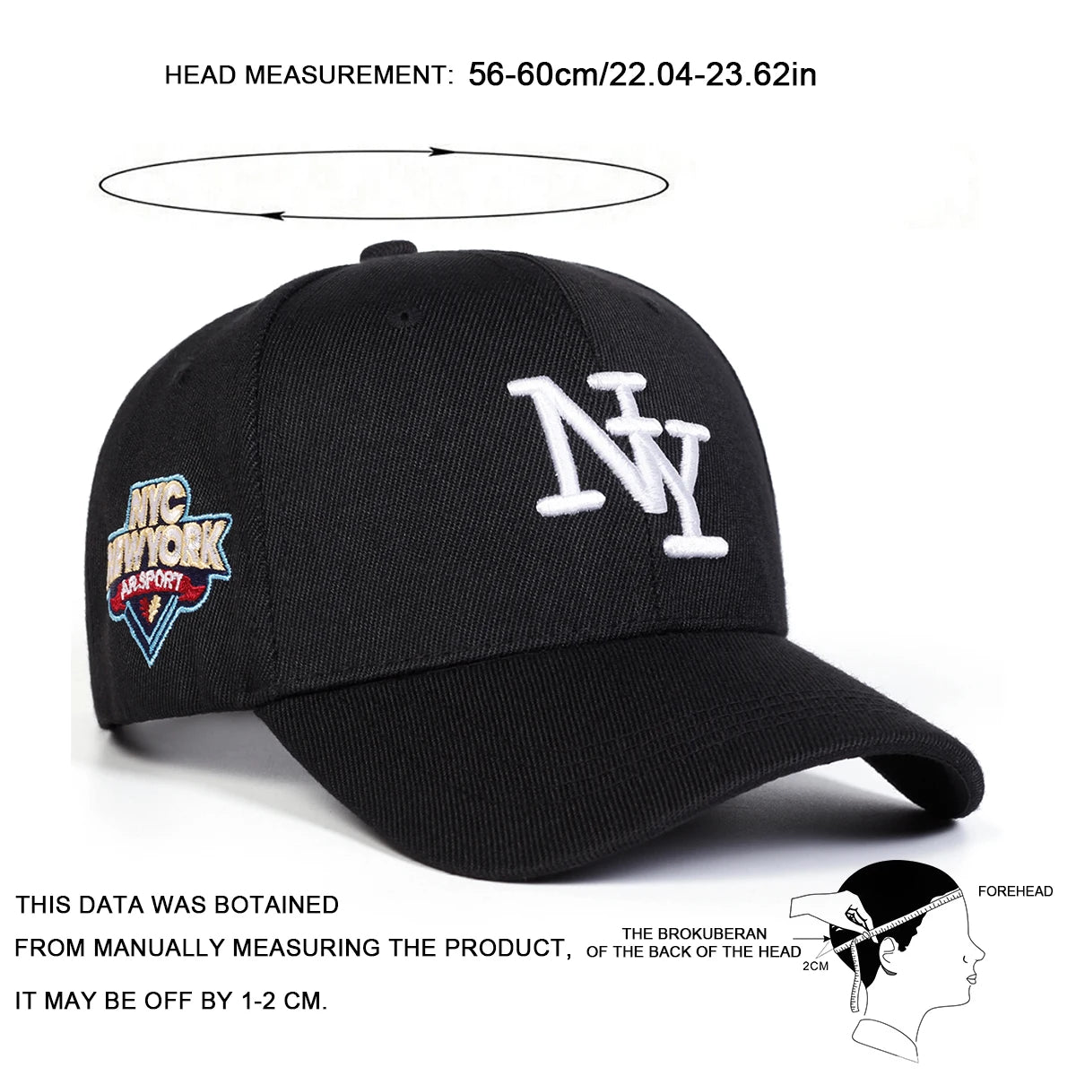 Unisex NY Letter Embroidery Baseball Caps Spring Autumn