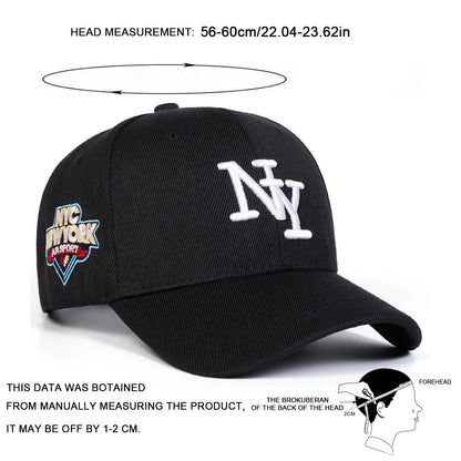 Unisex NY Letter Embroidery Baseball Caps Spring Autumn