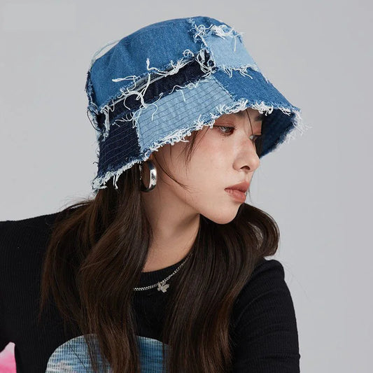 Japanese Niche Designer Bucket Hat Showing Small Face Retro