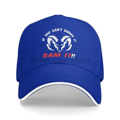If You Can`T Dodge It Ram It Print Sandwich Baseball Cap Summer