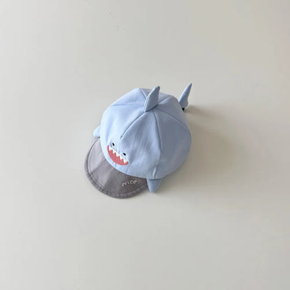 New 3-16M Baby Hat Contrast Color Cute Shark Shape Toddlers Baseball Cap