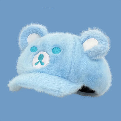 Bear Beret Hat Gorra Cute Fashion Winter Octagonal Hat For Women
