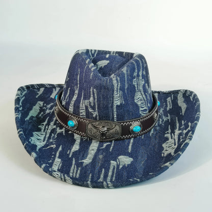 Vintage Tassel Denim Cowboy Hat For Men Women