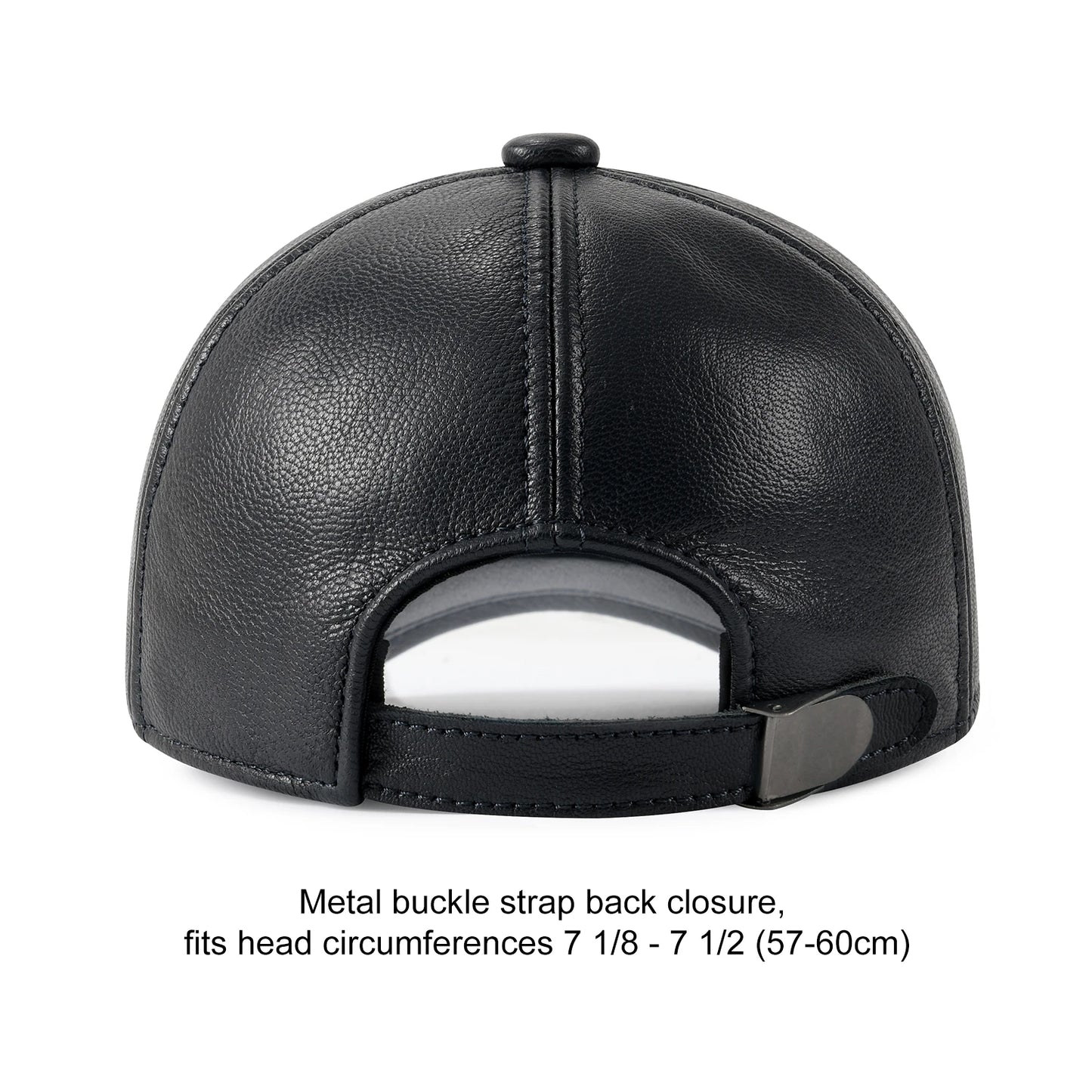 Men's Adjustable Baseball Cap Winter Driving Hunting Fishing Hat Genuine Leather Ivy