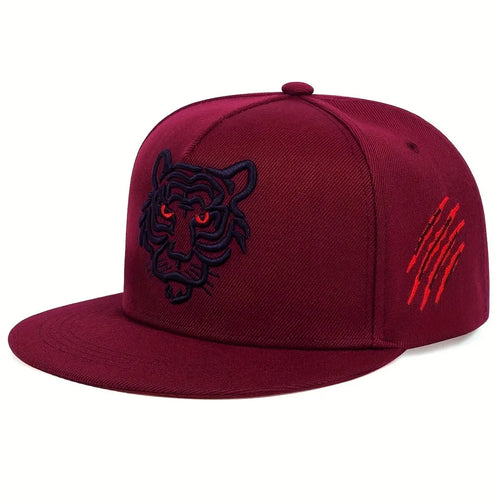 Unisex Tiger Embroidered Hip-Hop Hats Outdoor Adjustable