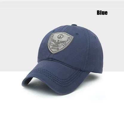 Fashion Classic Soft Top Embroidery Patch Washable Military Cadet Hat Unisex Cotton Outdoor Sport Casual Baseball Cap