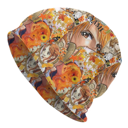 Nami Anime Comic Bonnet Hats  Hip Hop Knit Hat For Women Men
