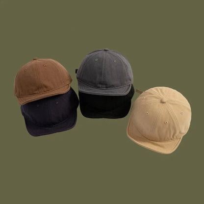Fashion Short Brim Baseball Cap Solid Color Four Seasons