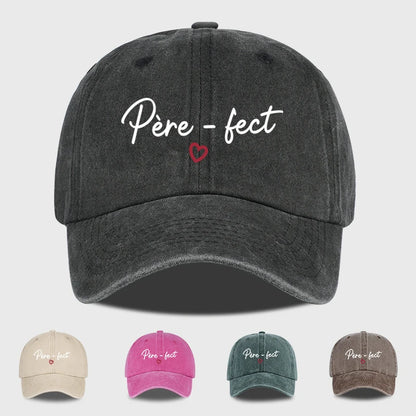 Retro “Père-fect” Printed Washed Baseball Cap