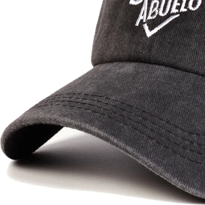 Unisex Super Abuelo Letter Embroidery Wash Baseball Caps Spring Autumn
