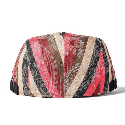 Spring Cotton Print Newsboy Caps Flat Peaked Cap Men And Women