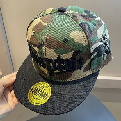 Wide Brim American Camouflage Hip Hop Hat Street Dance Board Hat Big Head Circumference Flat Edge Baseball Hat Women