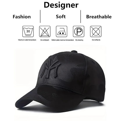 Unisex Letter Embroidery Camouflage Baseball Caps Spring and Autumn