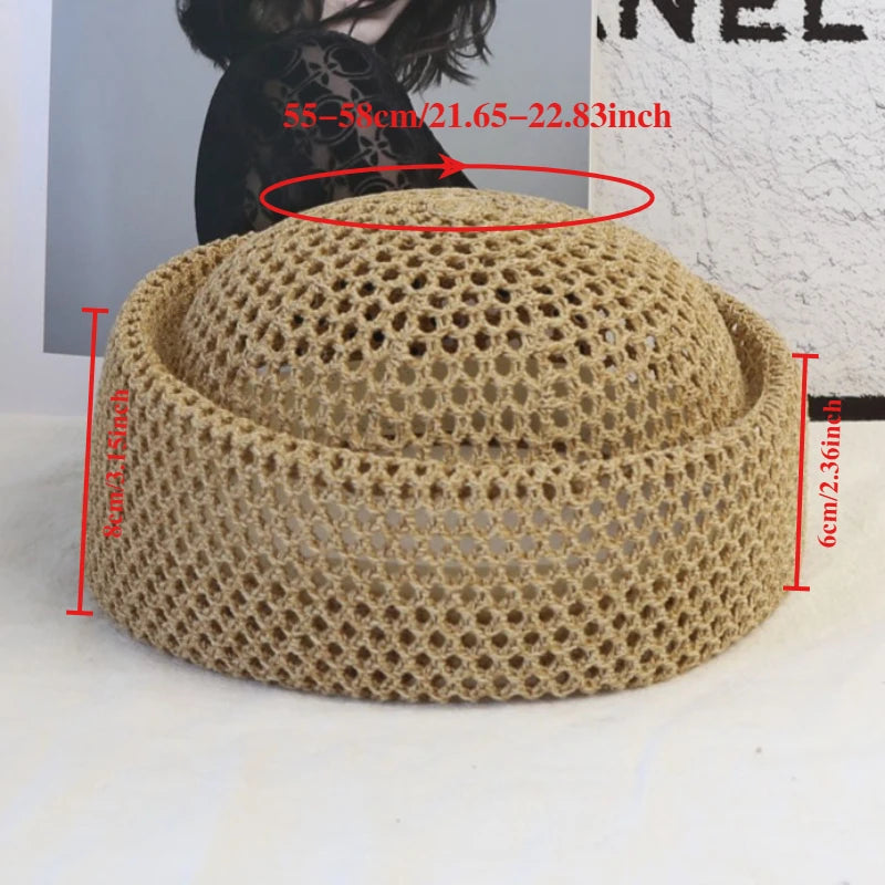 2026 New Summer Mesh Hollow Crochet Berets Women
