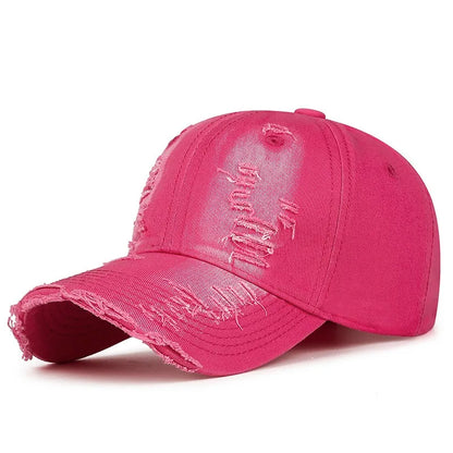 Cool Fashion Women Men Ripped Denim Cotton Baseball Cap