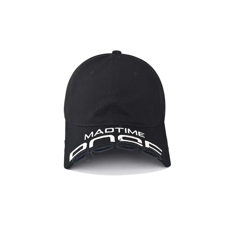 Baseball Cap Short Brim Hole Washing Snapback Hat