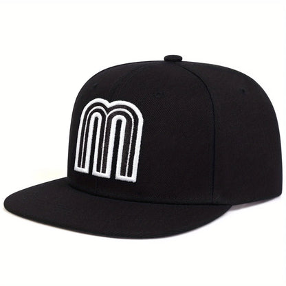 Unisex M Letter Embroidery Hip Hop Hats Outdoor Adjustable Casual Baseball Caps Sunscreen Hat